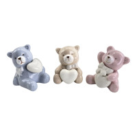 Porcelain teddy bears, 3 pcs (6.5 x 5.2 x 4.3 cm)