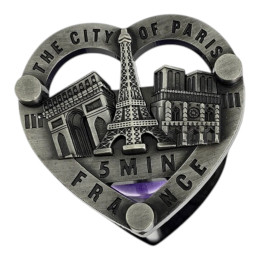 5-Minute Hourglass with Purple Sand "Paris" (11.5 x 7 x 7 cm)