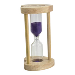 Hourglass with purple sand for 3 minutes (8.2 x 4.2 x 4.2 cm)