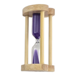 Hourglass with purple sand for 3 minutes (8.2 x 4.2 x 4.2 cm)