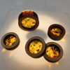 Carved backgammon set "Cossack entertainment," made of solid wood (56x27.5x7 cm) with amber chips