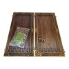 Carved backgammon set "Cossack entertainment," made of solid wood (56x27.5x7 cm) with amber chips