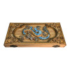 Carved backgammon set "Harmony of Dragons," made of solid wood (56 x 27.5 x 7 cm). Hand-painted. Amber chips.