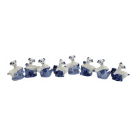 Porcelain goats (set of 8) (6.8 x 6 x 3 cm)