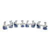 Porcelain goats with gifts (set of 8) (7.6 x 5.5 x 3.8 cm)
