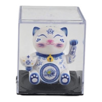Solar Powered Maneki Neko Cat (6.4 x 5.4 x 5.4 cm)