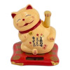 Solar-powered Maneki Neko cat waving its paws (7.5 x 6.7 x 7.1 cm)
