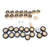 Backgammon chips with chess pieces and checkers (d-30mm, h-12mm), solid wood, 32 pieces per set