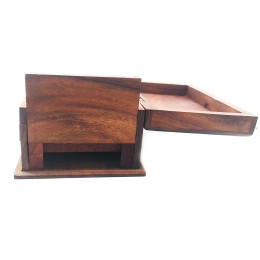 Скринька з подвійним секретом рожеве дерево (7" Х 5") (21654)