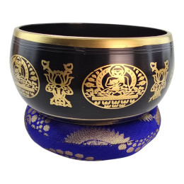 Blue singing bowl pillow (14 cm in diameter)