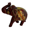 DISCOUNTED Vintage Wooden Elephant with Copper Inserts (H-16 cm)