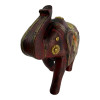 DISCOUNTED Vintage Wooden Elephant with Copper Inserts (H-16 cm)