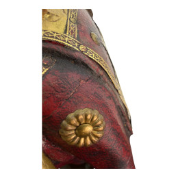 DISCOUNTED Vintage Wooden Elephant with Copper Inserts (H-16 cm)