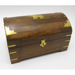 Rosewood chest (cracks, loose hinges) (23x14x14 cm)
