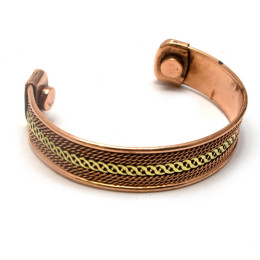 Браслет медный с магнитами "Плетение" (№2)