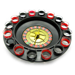 Roulette with glasses black (33x33x9 cm) (packed in a thermal film, no box)